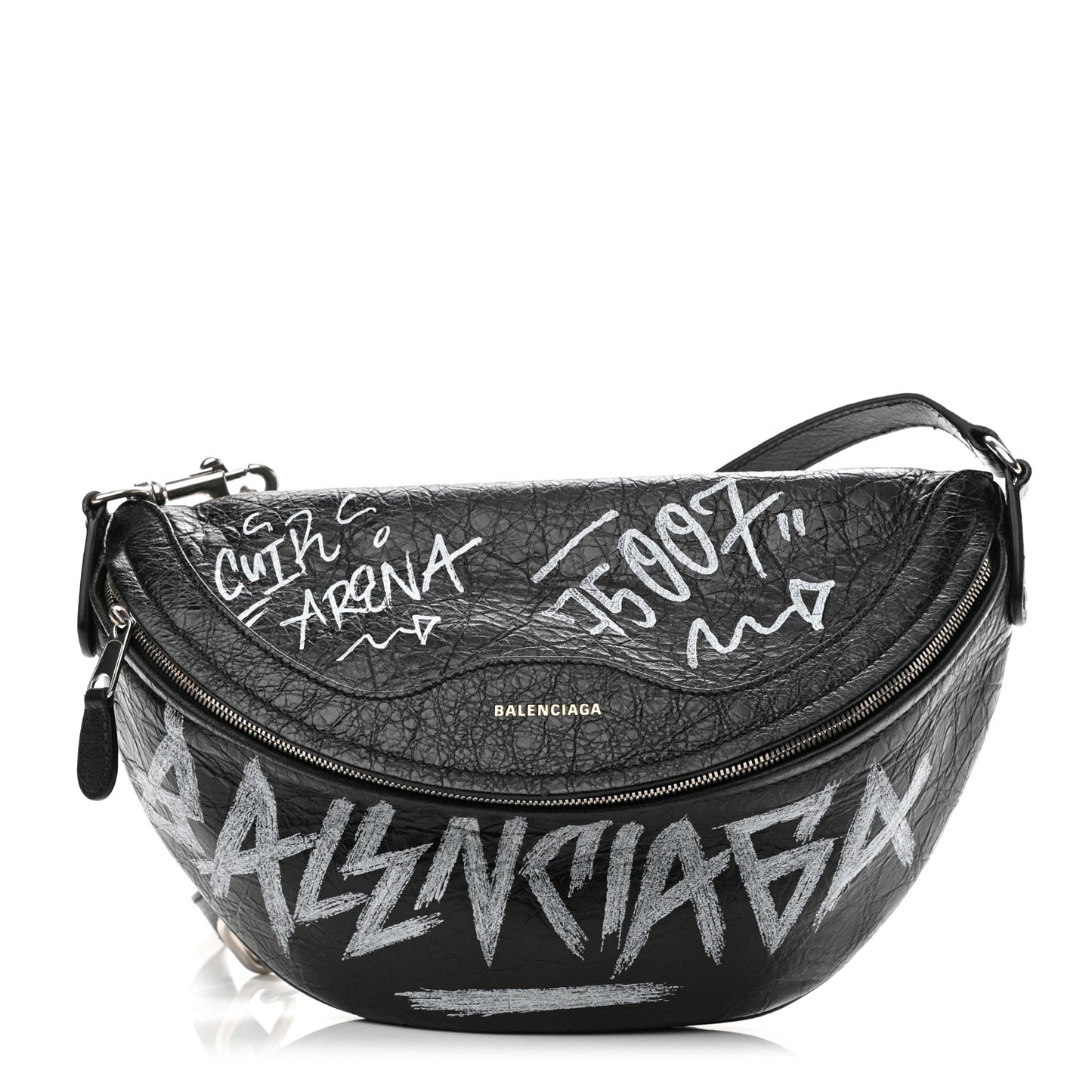 Agneau Arena Graffiti All Over XS Souvenir Belt Bag Black White