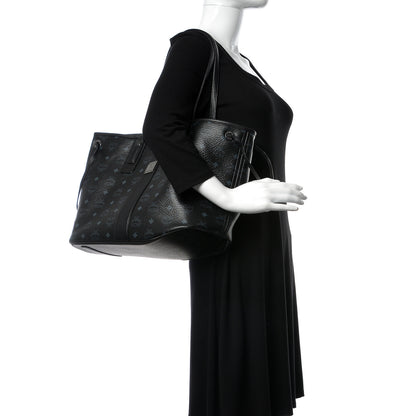 MCM Visetos Medium Liz Reversible Shopper Tote Black 2 of 21