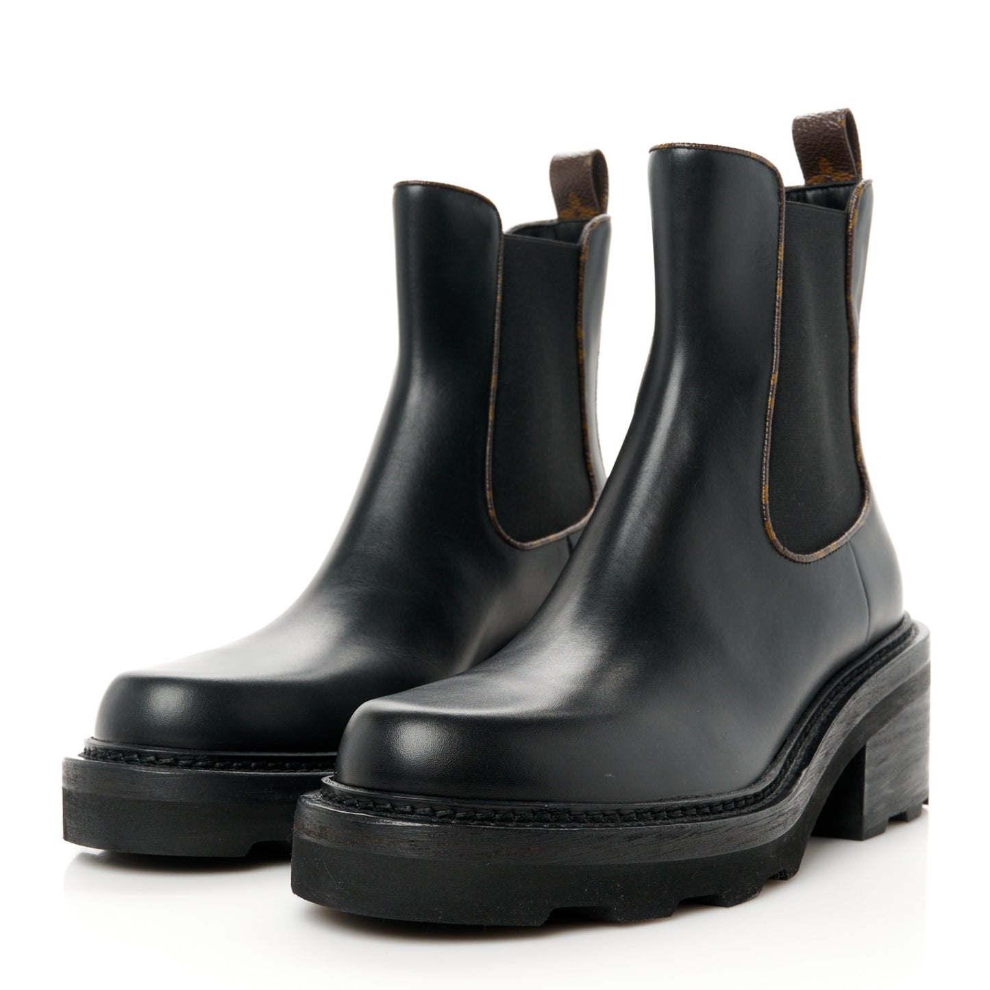 Calfskin Monogram Beaubourg Ankle Boots 40 Black