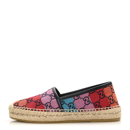 Gucci Monogram Multicolor Womens Espadrilles 35 Blue Rainbow Blue 1 of 8