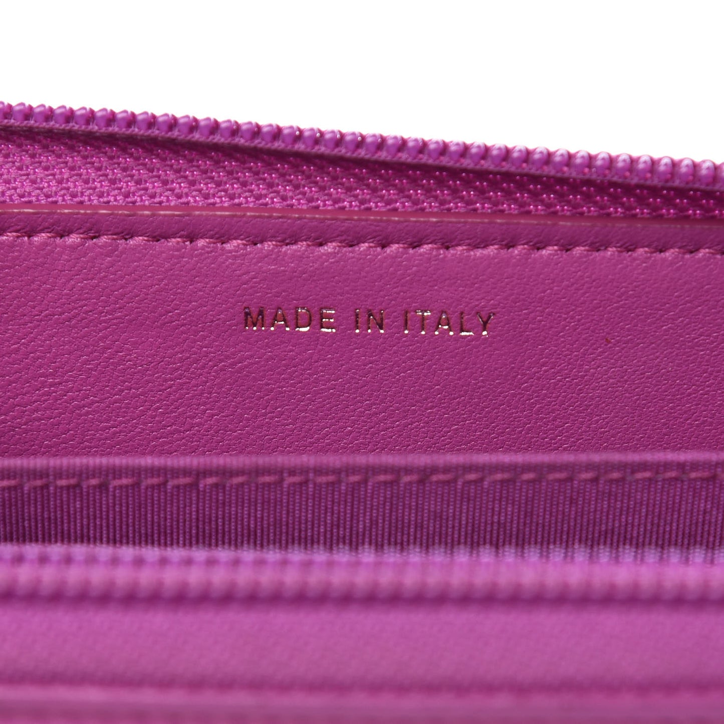 Lambskin Quilted Small Boy Zip Around Wallet Fuschia