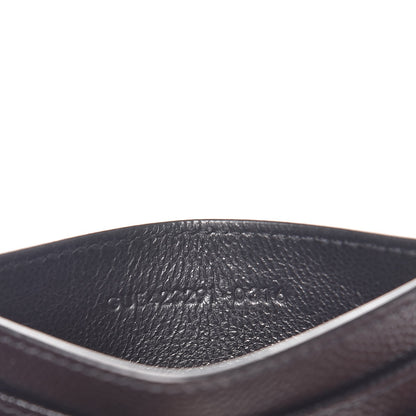 Saint Laurent Grain De Poudre Matelasse Chevron Monogram Credit Card Case Black 7 of 8