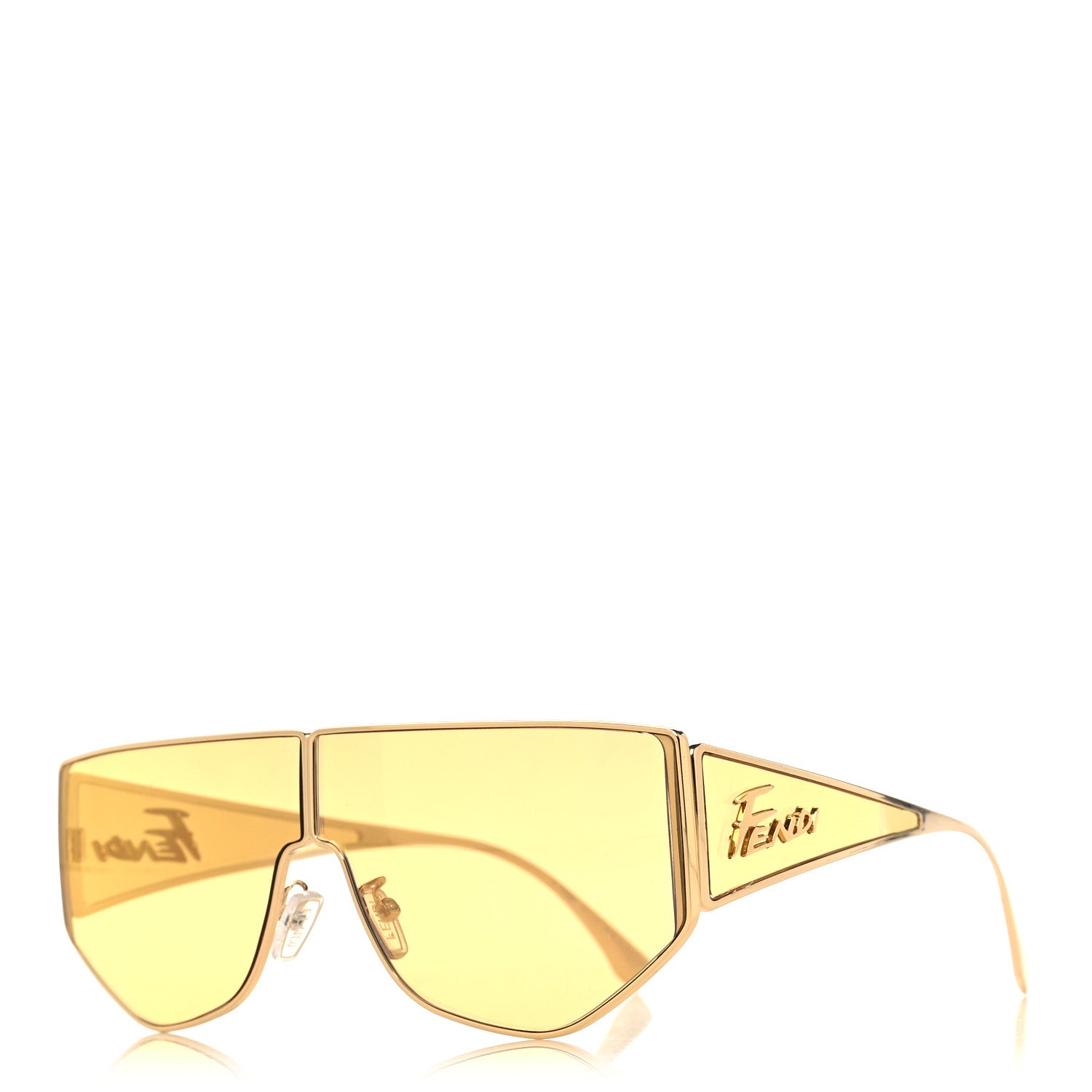Fendi Metal Disco Geometric Sunglasses FE 40051/U Gold 1 of 7