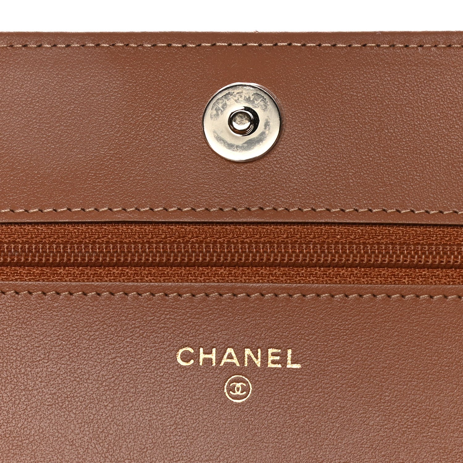 Chanel Caviar Quilted Boy Wallet On Chain WOC Brown 6 of 15