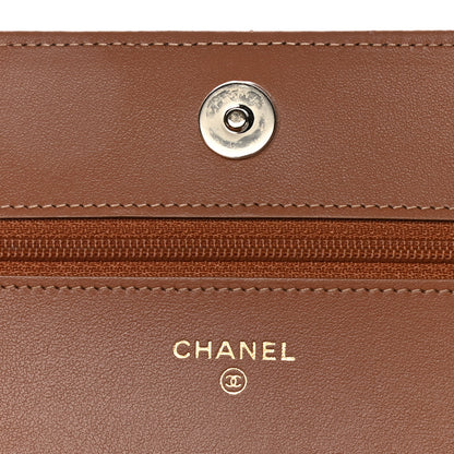 Chanel Caviar Quilted Boy Wallet On Chain WOC Brown 6 of 15