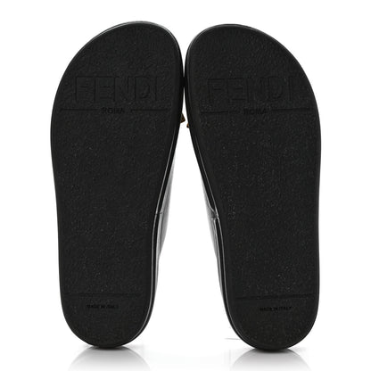 Fendi Vitello Womens Fendigraphy Slide Sandals 38 Black 5 of 7