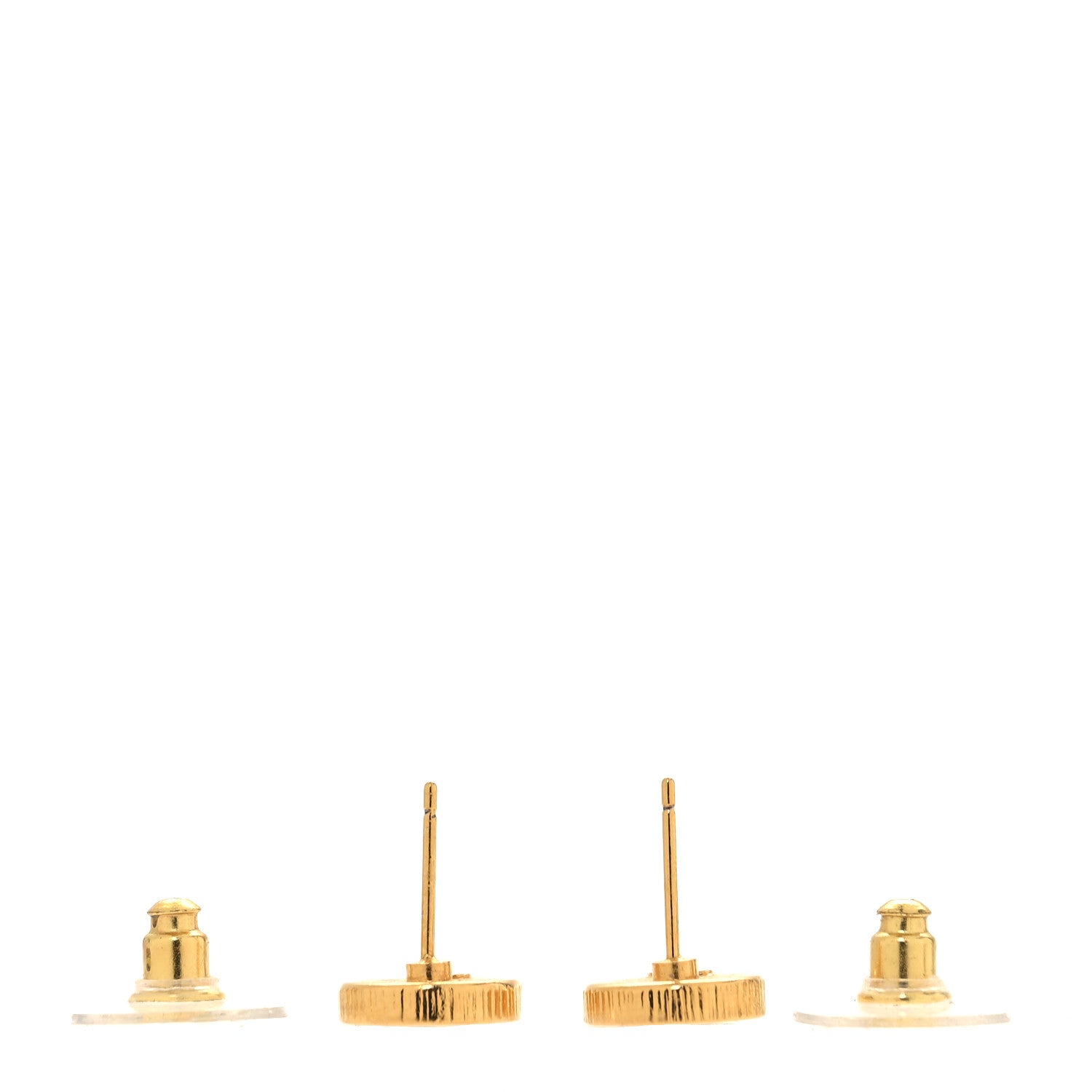 Chanel Metal Enamel CC Round Earrings Gold Black 3 of 5