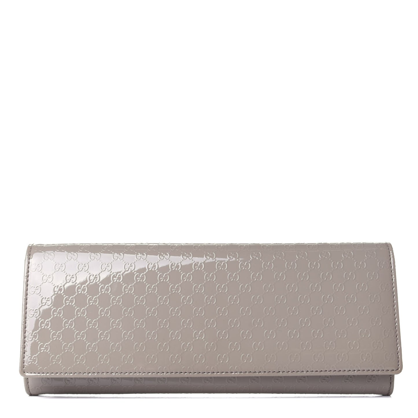 Patent Microguccissima Small Broadway Clutch Grey
