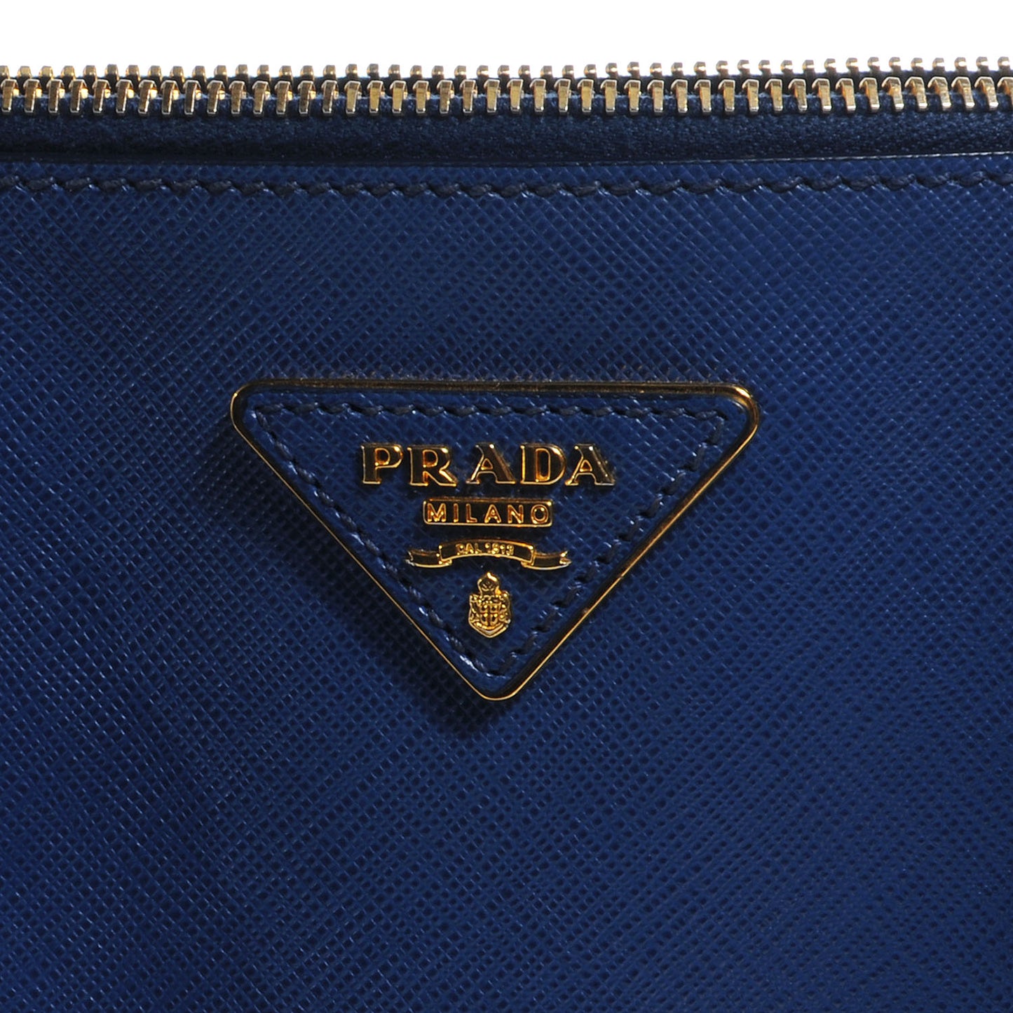 Saffiano Lux Large Double Zip Tote Bluette