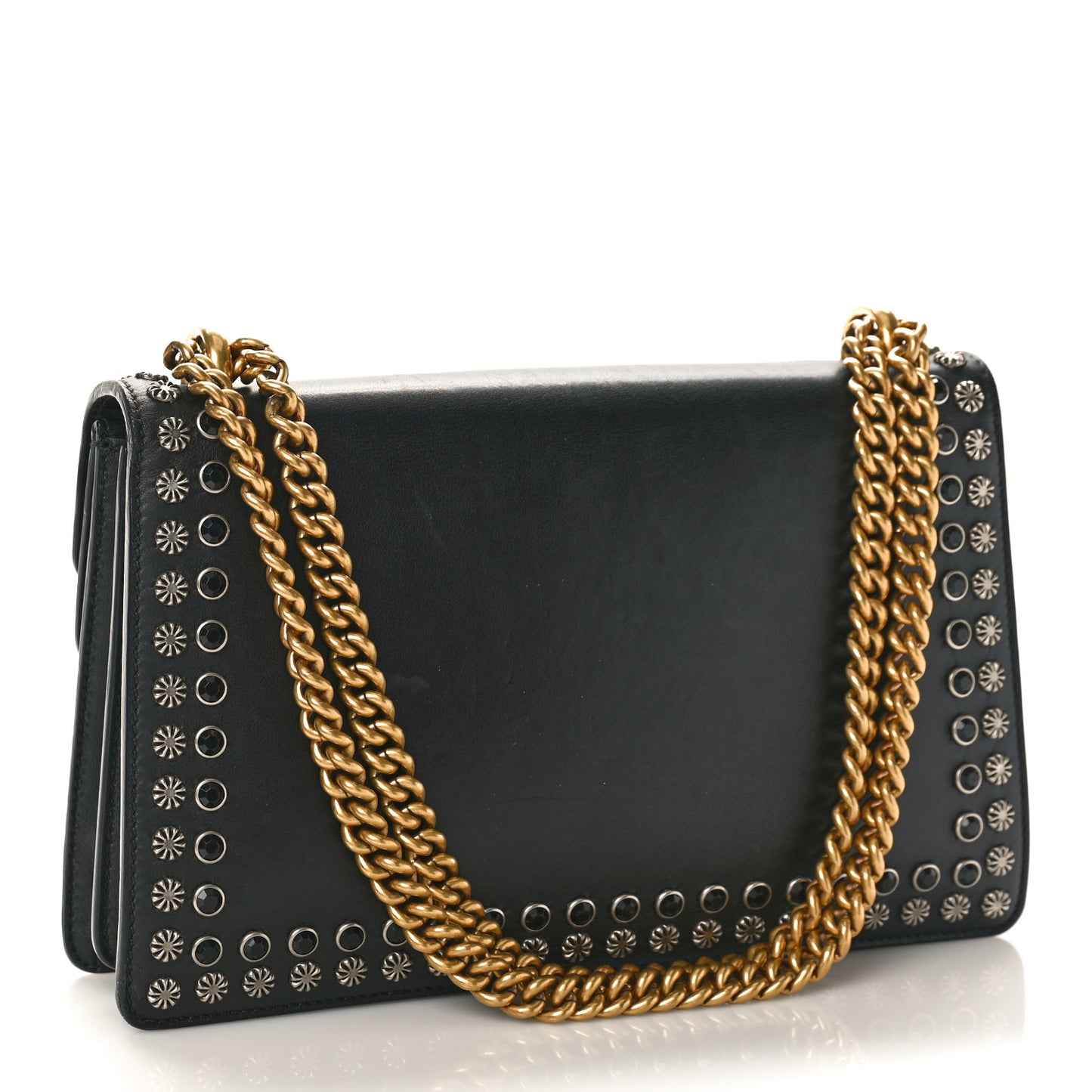 Calfskin Studded Small Dionysus Shoulder Bag Black