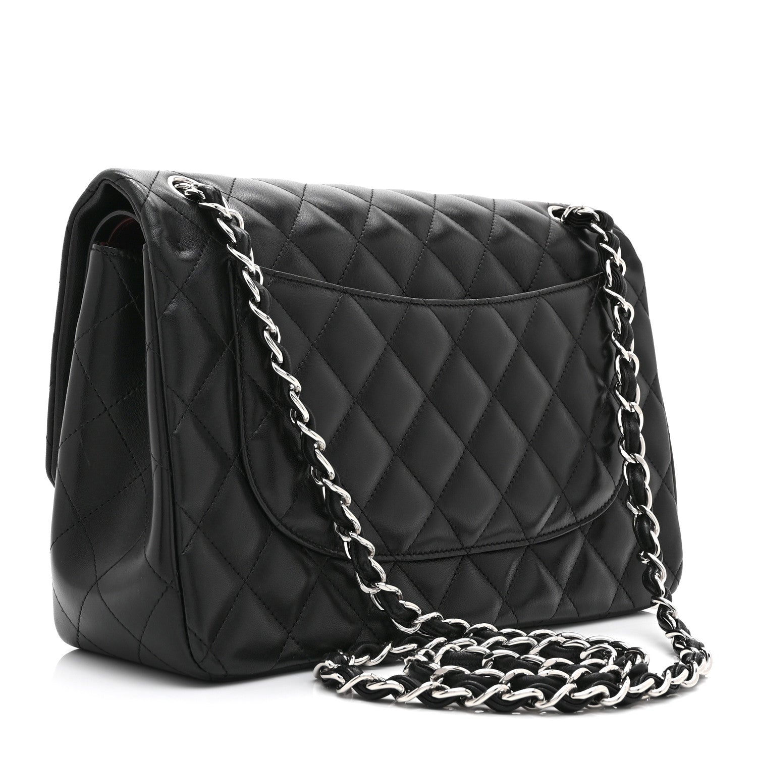 Chanel Lambskin Quilted Jumbo Double Flap Black 3 of 10