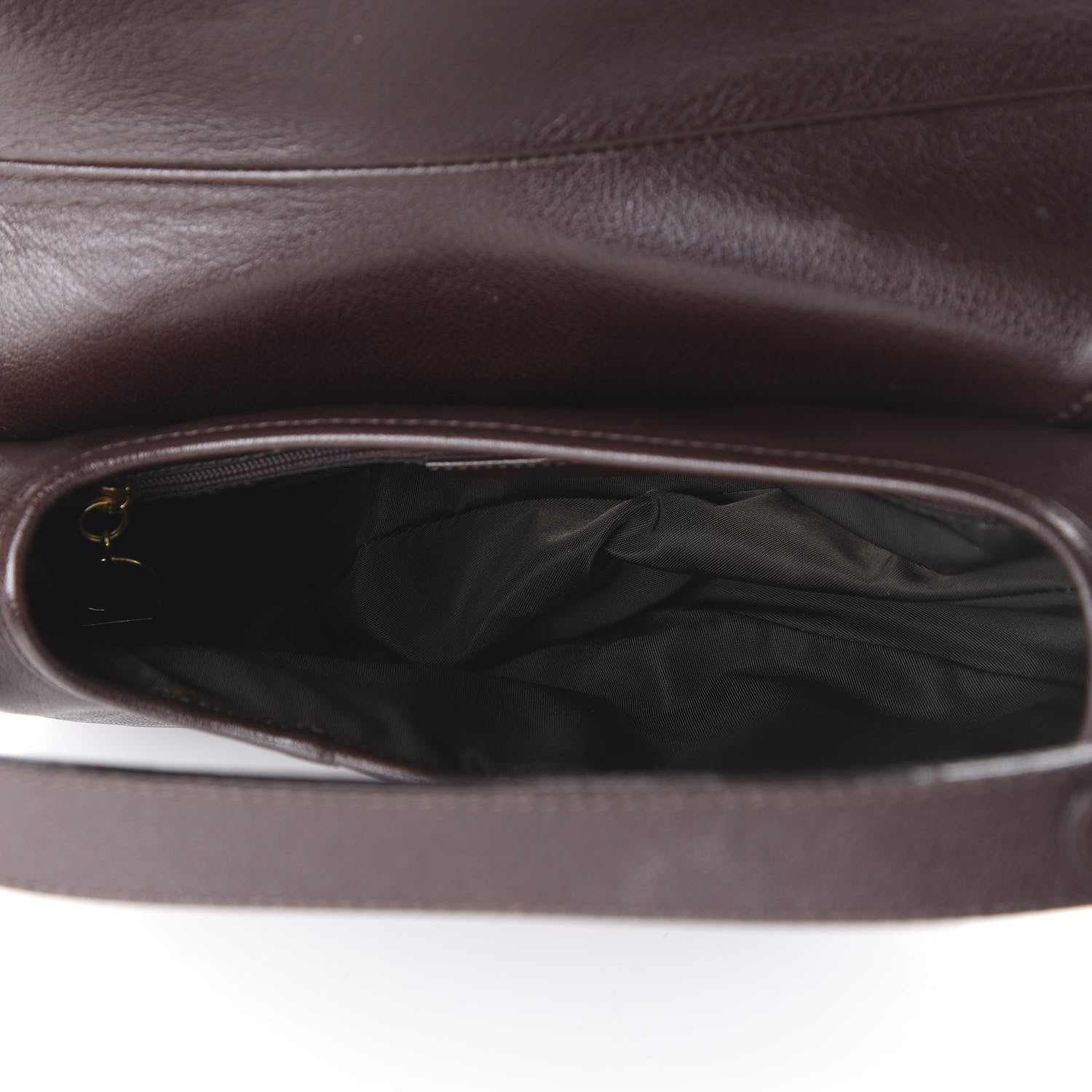Christian Dior Calfskin Saddle Bag Brown 4 of 9