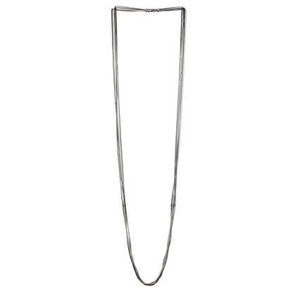 David Yurman Darkened Sterling Silver 18K Yellow Gold Four Row Chain Necklace 3 of 5