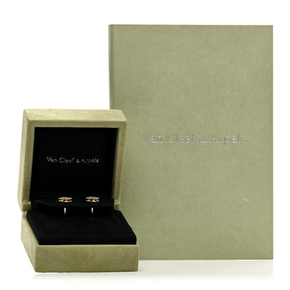 Van Cleef & Arpels 18K Yellow Gold Mother of Pearl Sweet Alhambra Earrings 5 of 5