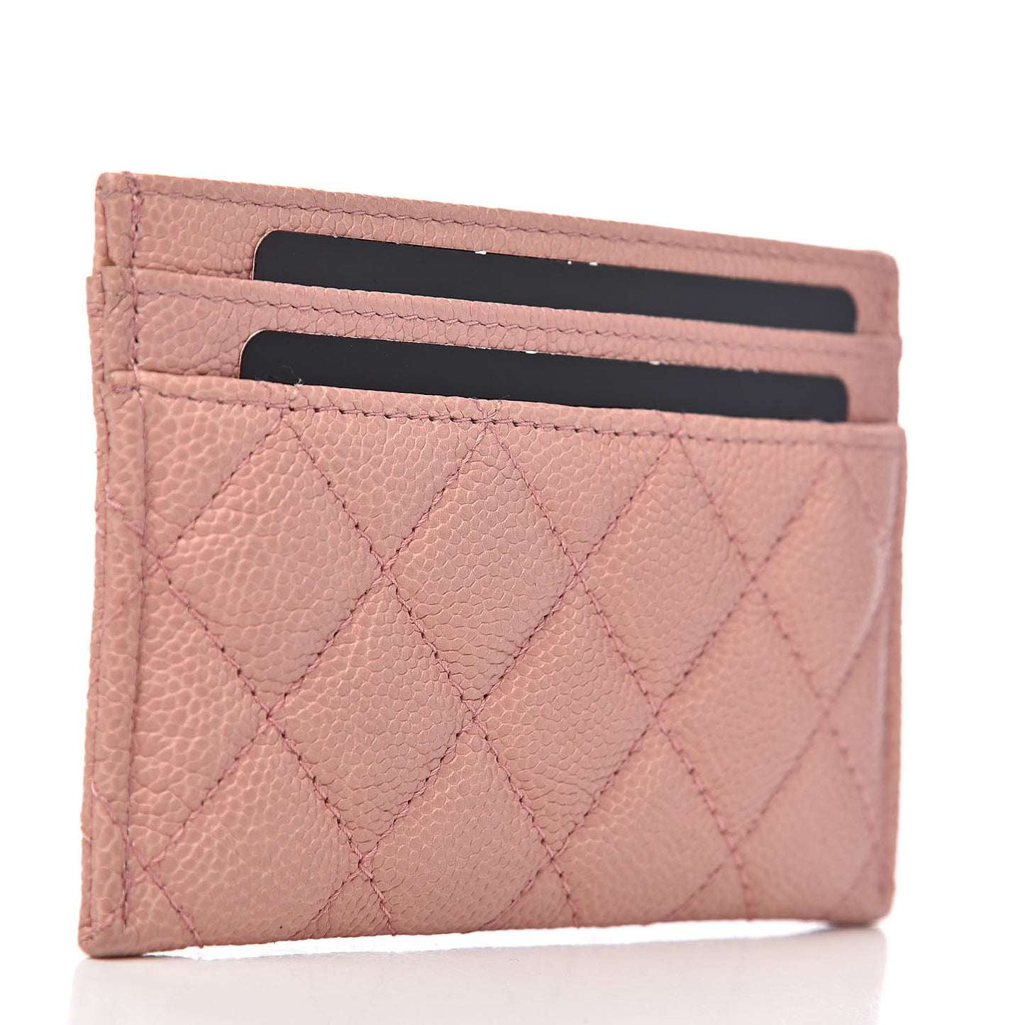 Caviar Quilted Boy Card Holder Light Pink