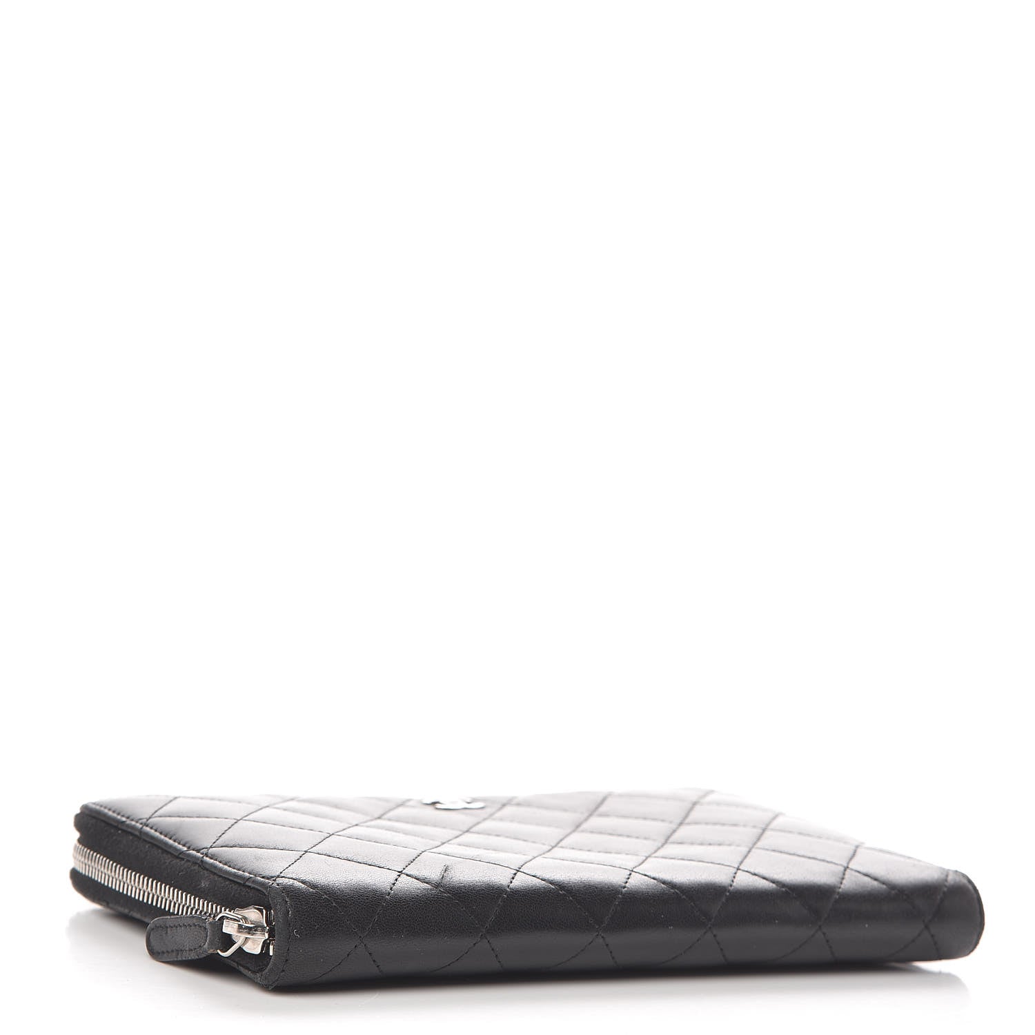 Chanel Lambskin Quilted Large Zip Around Organizer Wallet Black 4 of 12