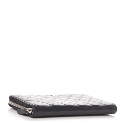 Chanel Lambskin Quilted Large Zip Around Organizer Wallet Black 4 of 12