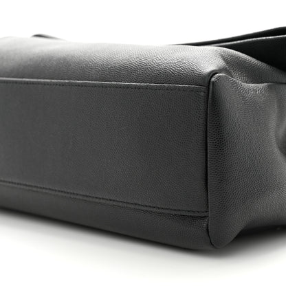 Saint Laurent Grain De Poudre Medium West Hollywood Monogram Fold-Over Black 9 of 11