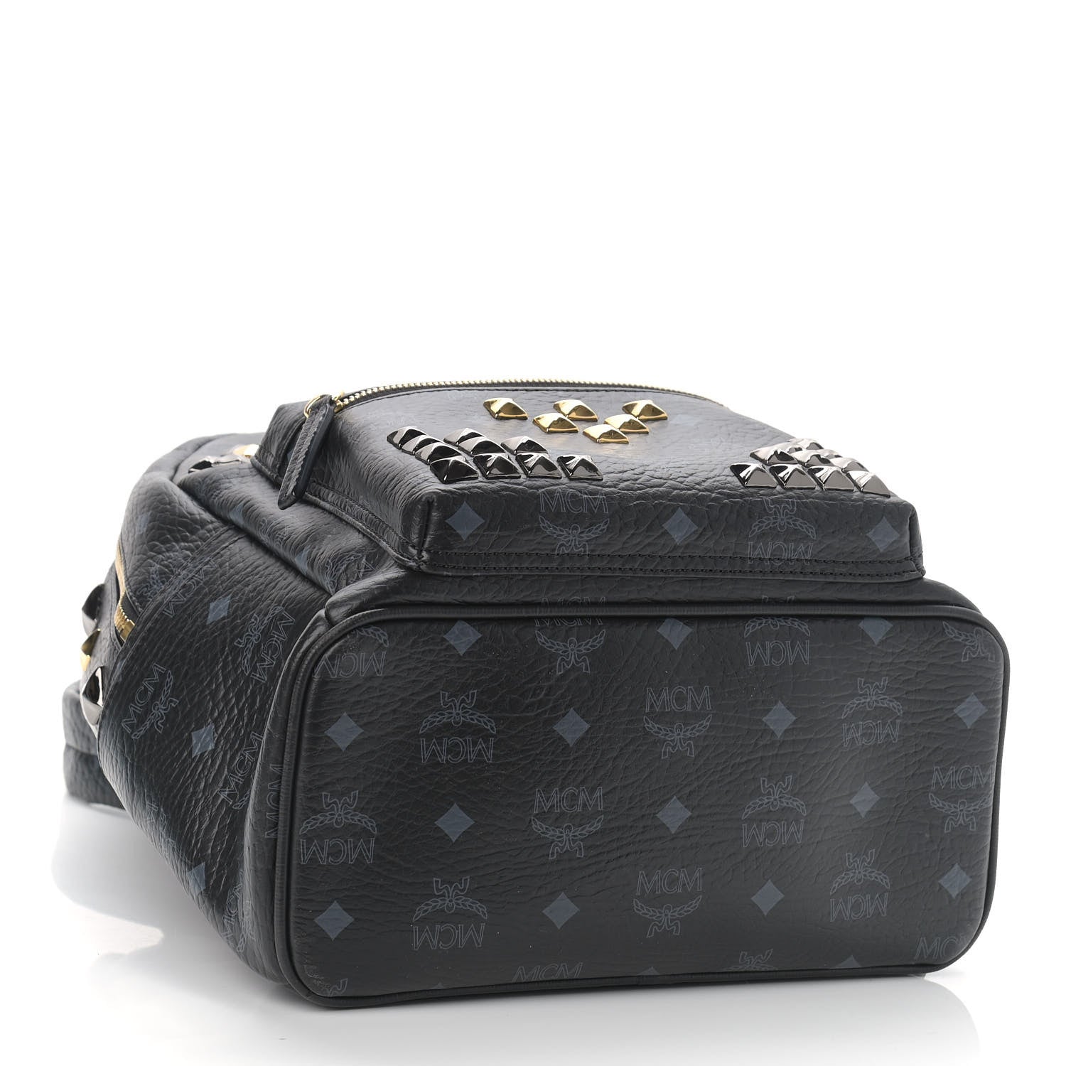 MCM Visetos Studded Small Stark M Backpack Black 3 of 11