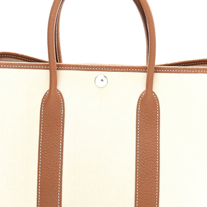 Hermes Grand Chevron Weave Negonda Garden Party 30 TPM Tote Craie Gold 8 of 11