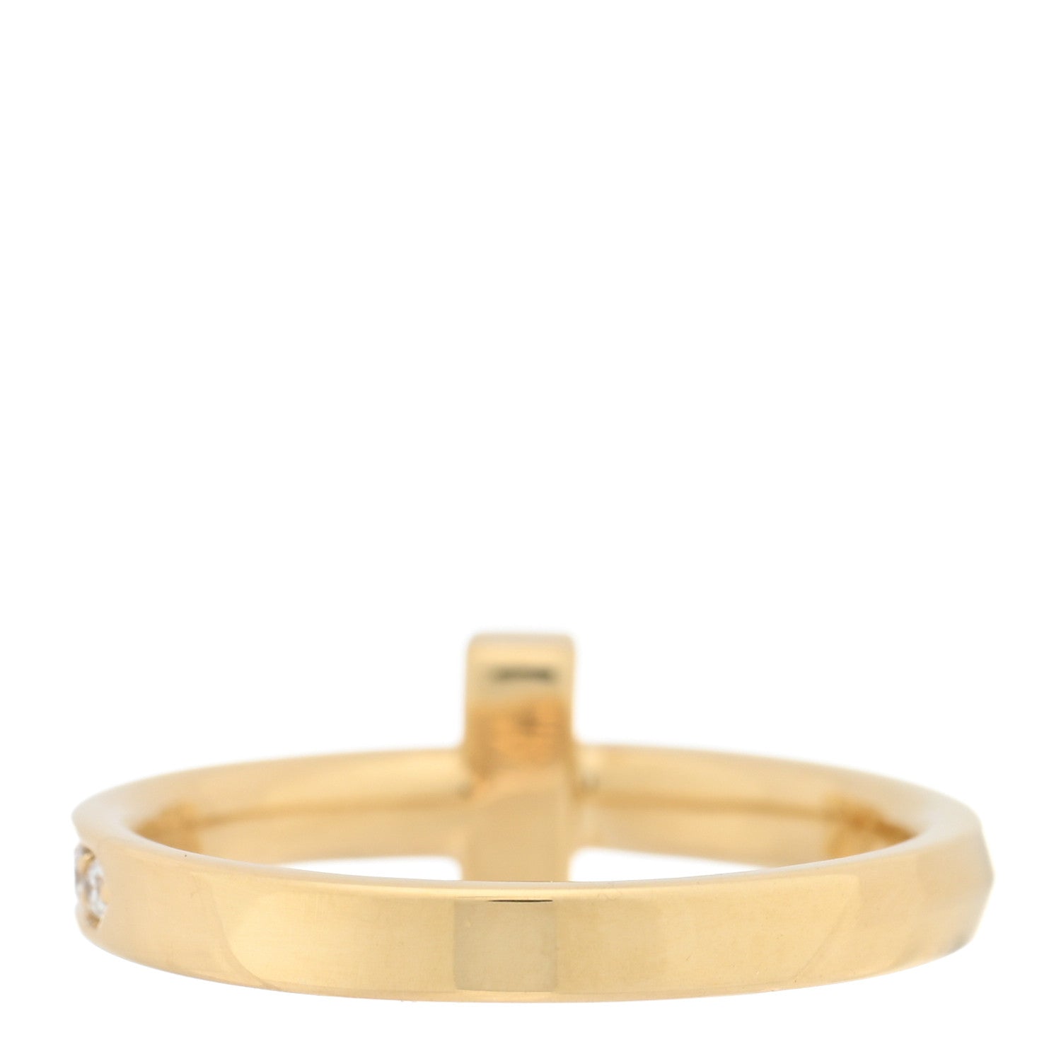 Tiffany 18K Yellow Gold Diamond T T1 Ring 51 5.75 3 of 5