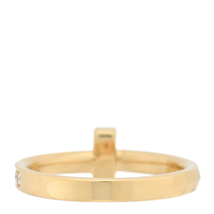Tiffany 18K Yellow Gold Diamond T T1 Ring 51 5.75 3 of 5