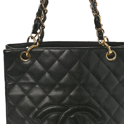 Chanel Caviar Quilted Petit Shopping Tote PST Black 8 of 13