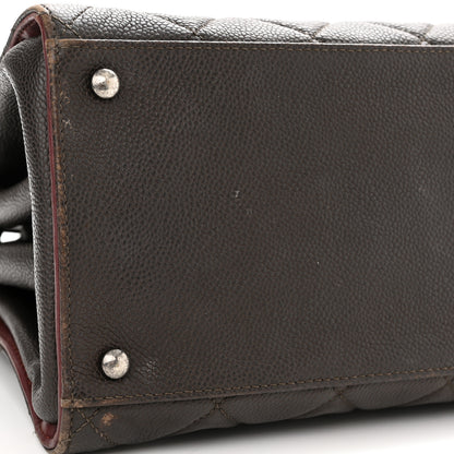 Chanel Caviar Quilted Large CC Accordion Shopping Bag Brown 14 of 15