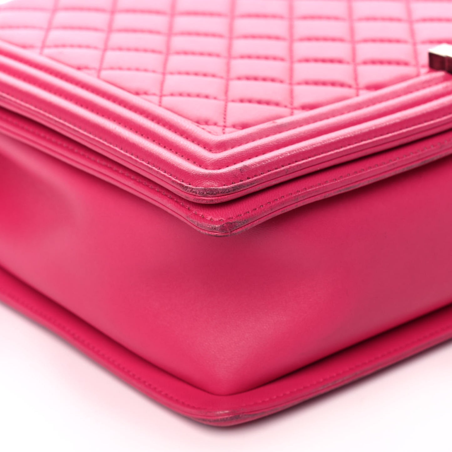 Calfskin Quilted Large Boy Flap Pink