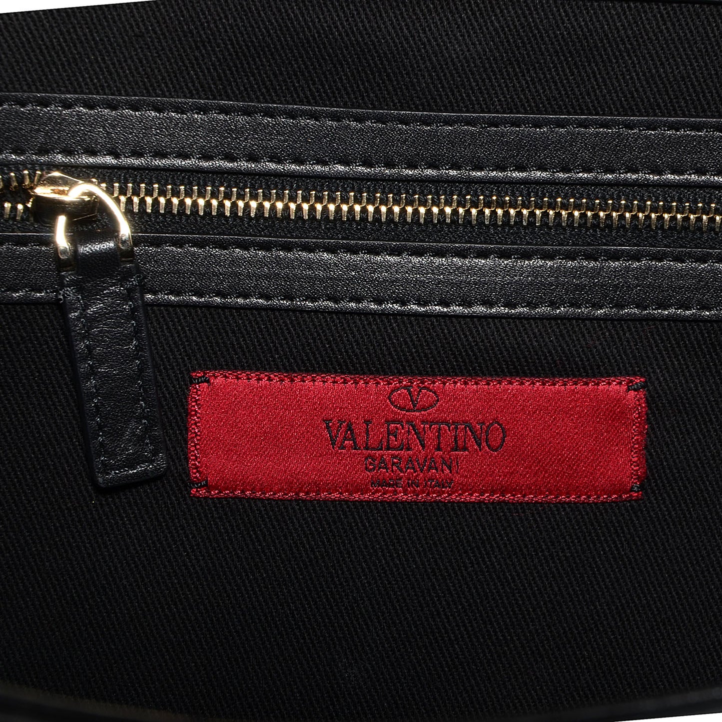 Vitello Large Glam Lock Rockstud Flap Black