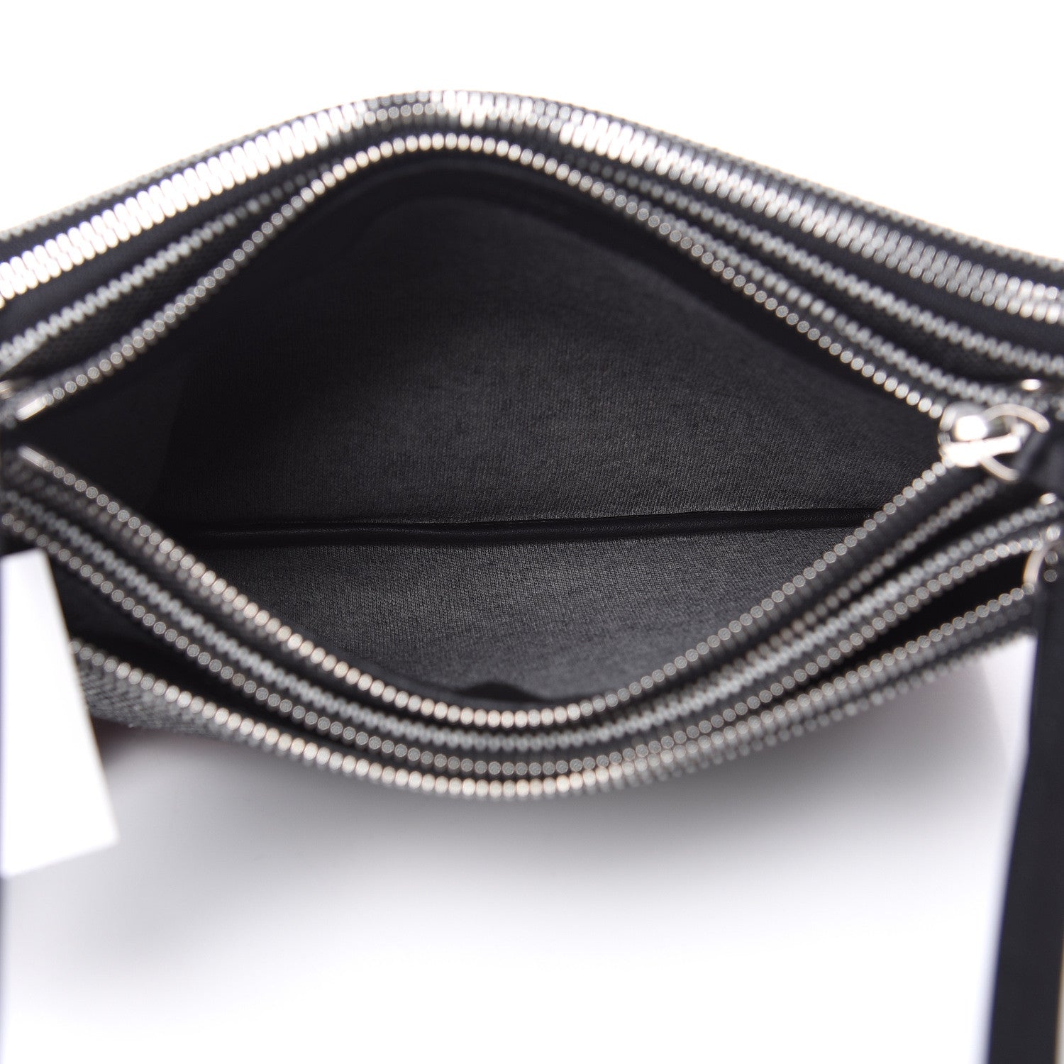 Celine Cotton Canvas Large Trio Crossbody Bag Black White 5 of 10