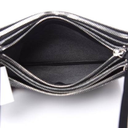 Celine Cotton Canvas Large Trio Crossbody Bag Black White 5 of 10