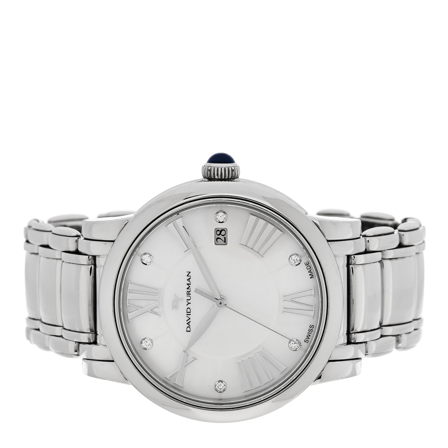 Stainless Steel Diamond Mother of Pearl 38mm Classic Quartz Watch