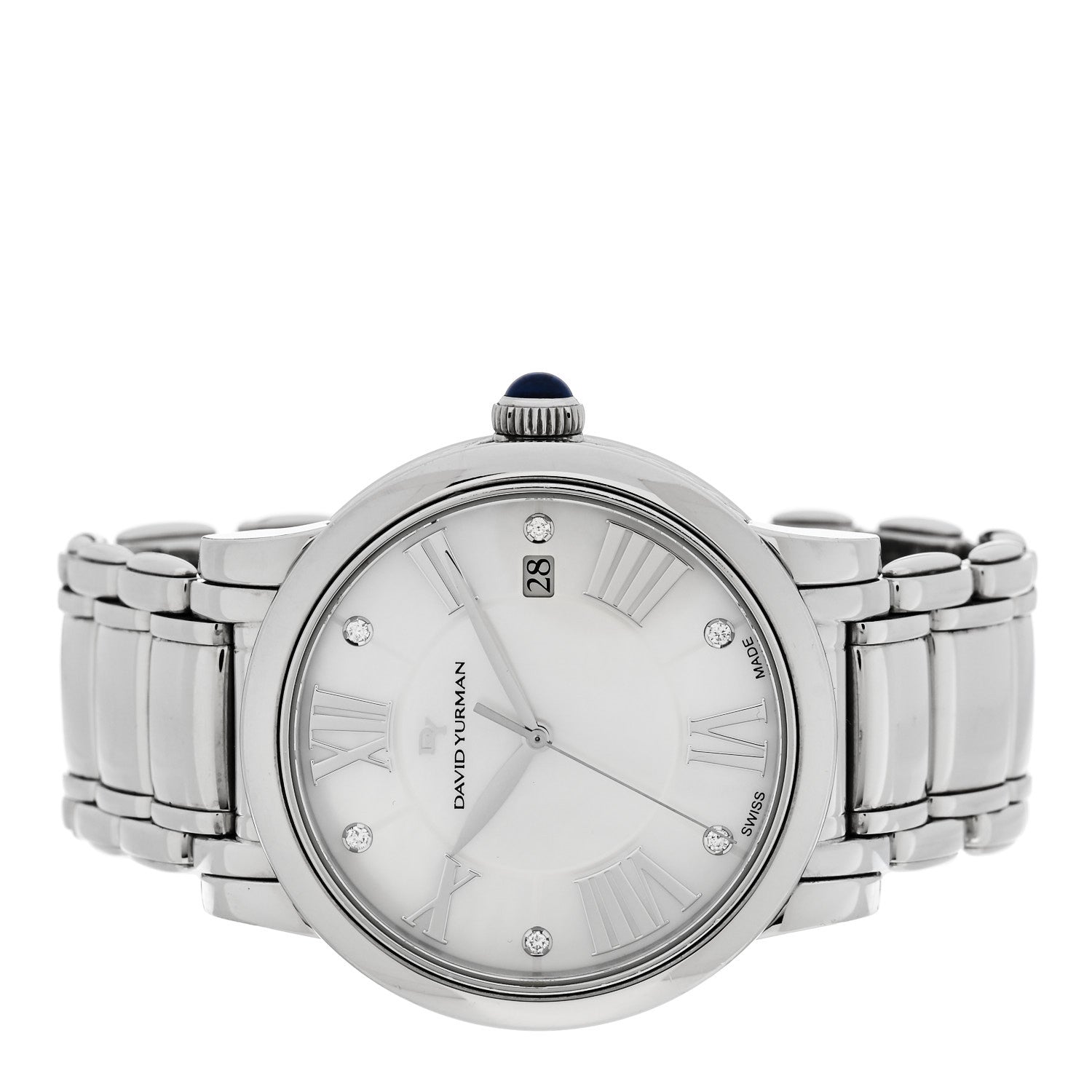 David Yurman Stainless Steel Diamond Mother of Pearl 38mm Classic Quartz Watch 2 of 4