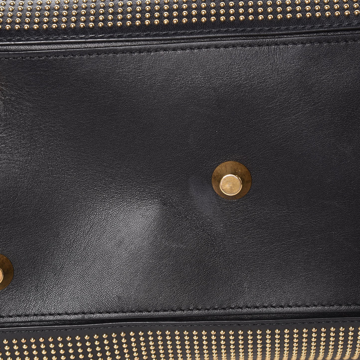 Calfskin Studded Large Heroine Black