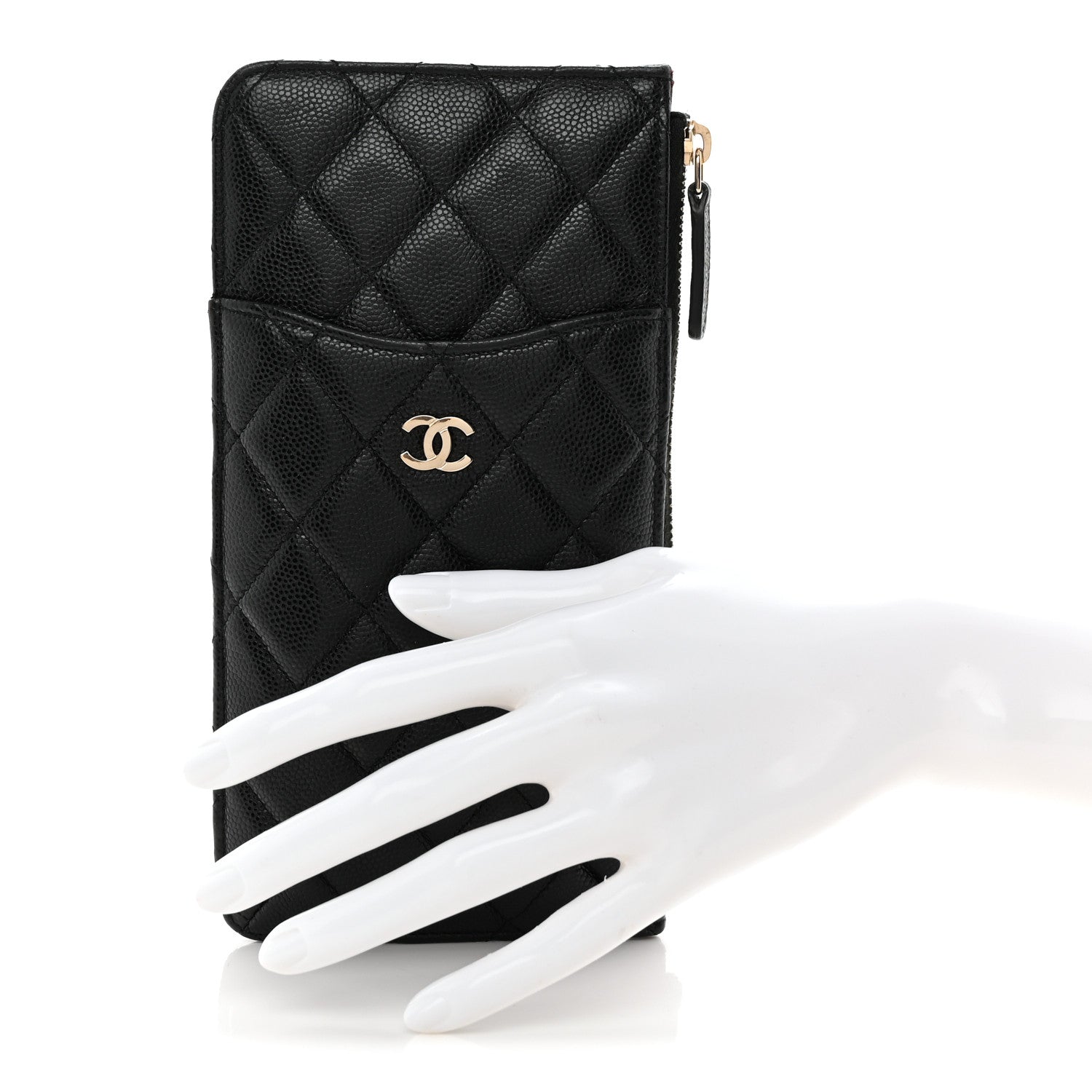 Chanel Caviar Quilted Classic Flat Wallet Pouch Black 2 of 9