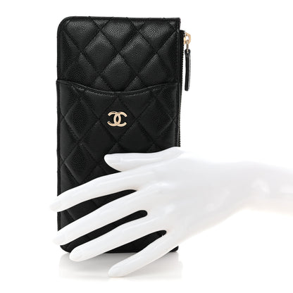 Chanel Caviar Quilted Classic Flat Wallet Pouch Black 2 of 9