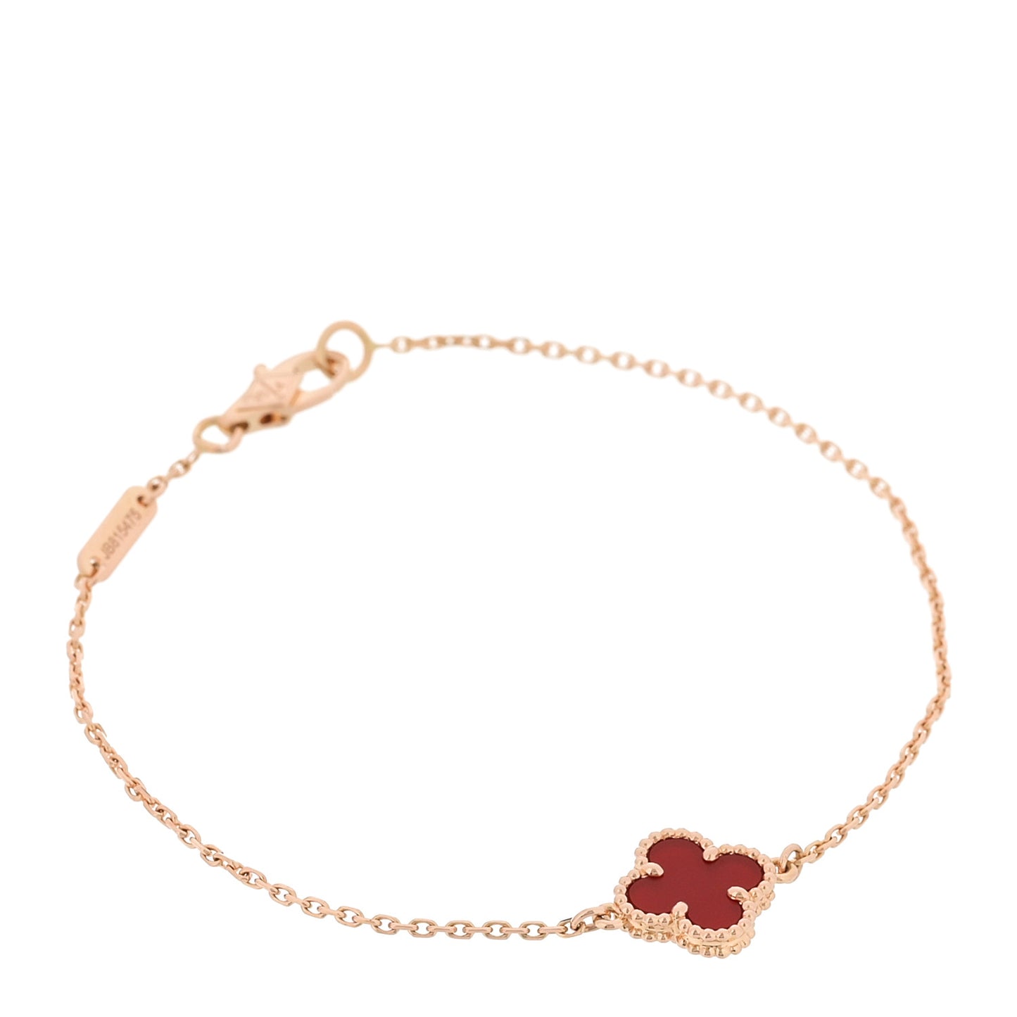 18K Rose Gold Carnelian Sweet Alhambra Bracelet