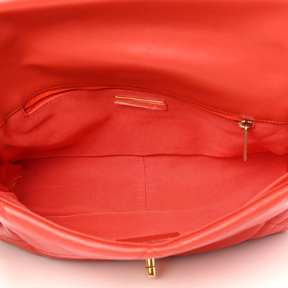 Chanel Goatskin Quilted Large Chanel 19 Flap Red 5 of 12