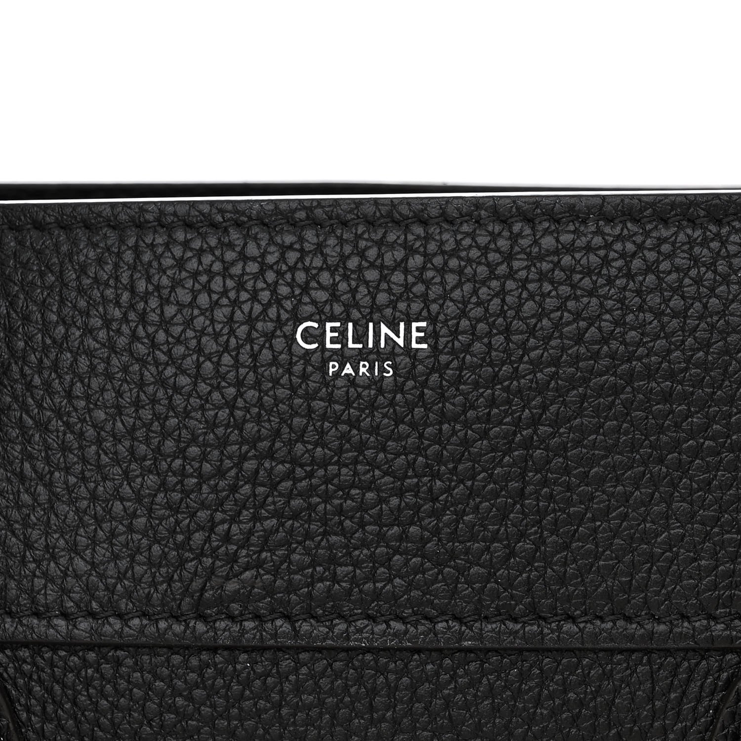 Celine Drummed Calfskin Mini Luggage Black 6 of 9