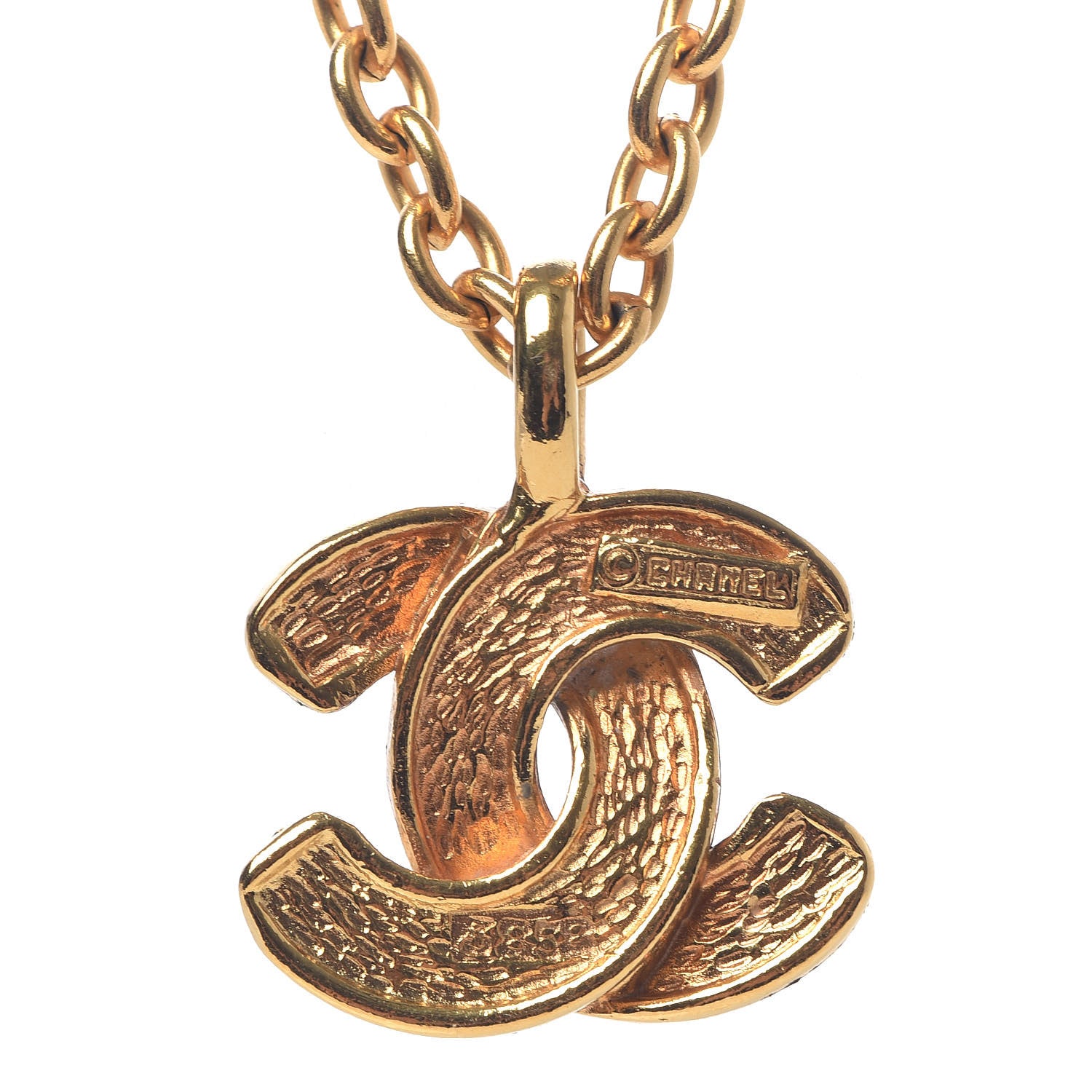 Chanel Quilted CC Necklace Gold 6 of 6