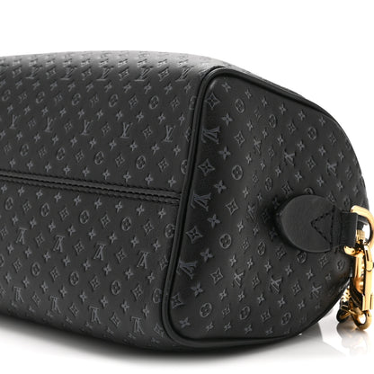 Louis Vuitton Calfskin Nanogram Embossed Speedy 20 Black 9 of 9