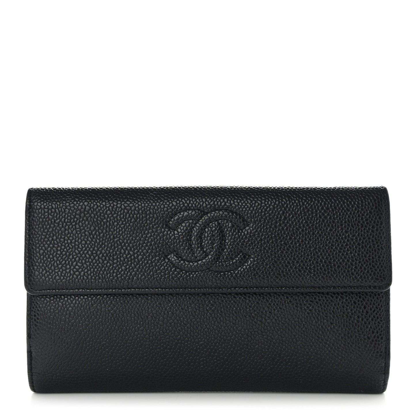 Caviar Timeless CC French Long Wallet Black