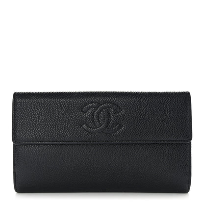 Chanel Caviar Timeless CC French Long Wallet Black 1 of 19