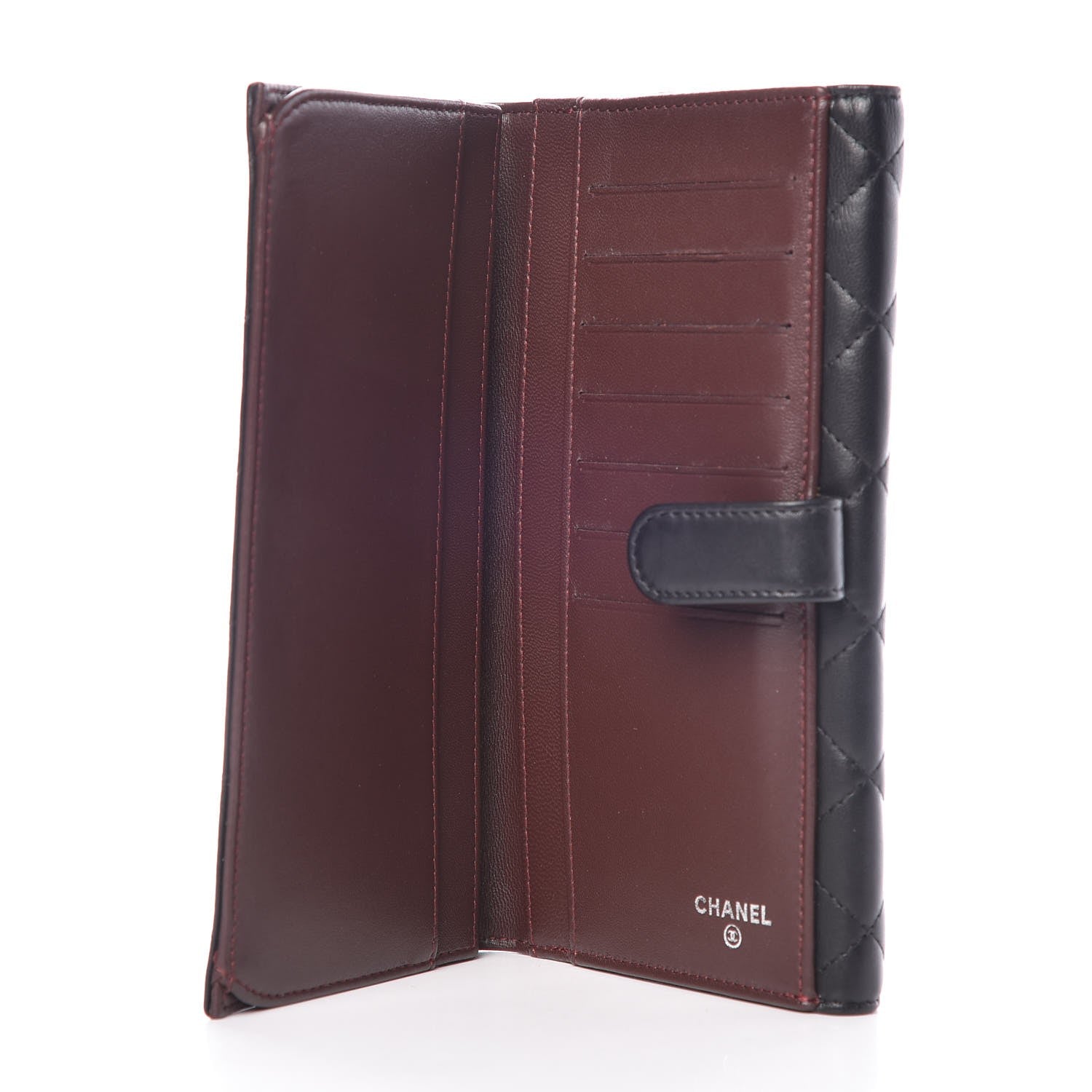 Chanel Lambskin Quilted Long Flap Wallet Black 5 of 13