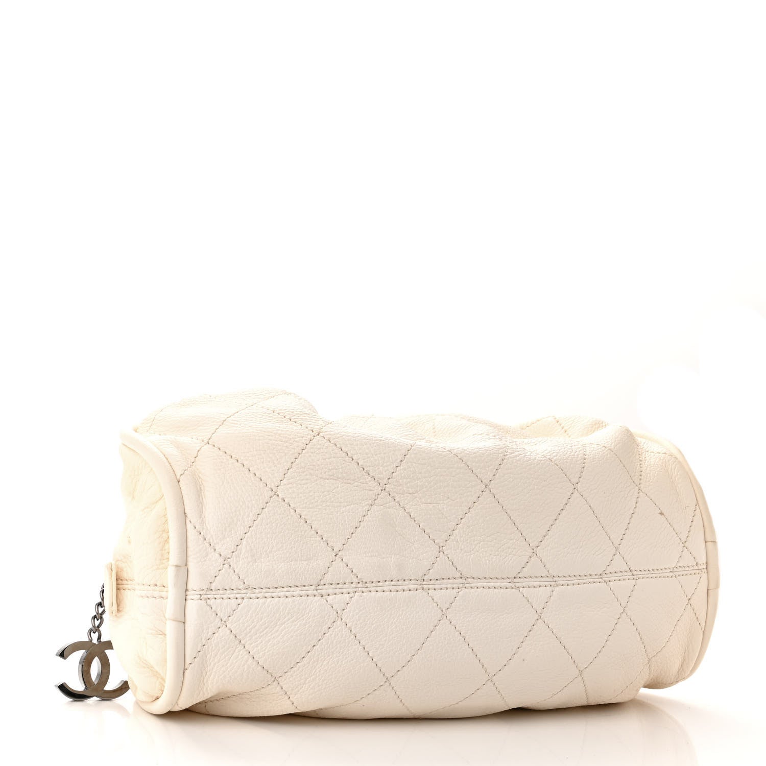 Chanel Deerskin Stitched Bowler White0 4 of 11