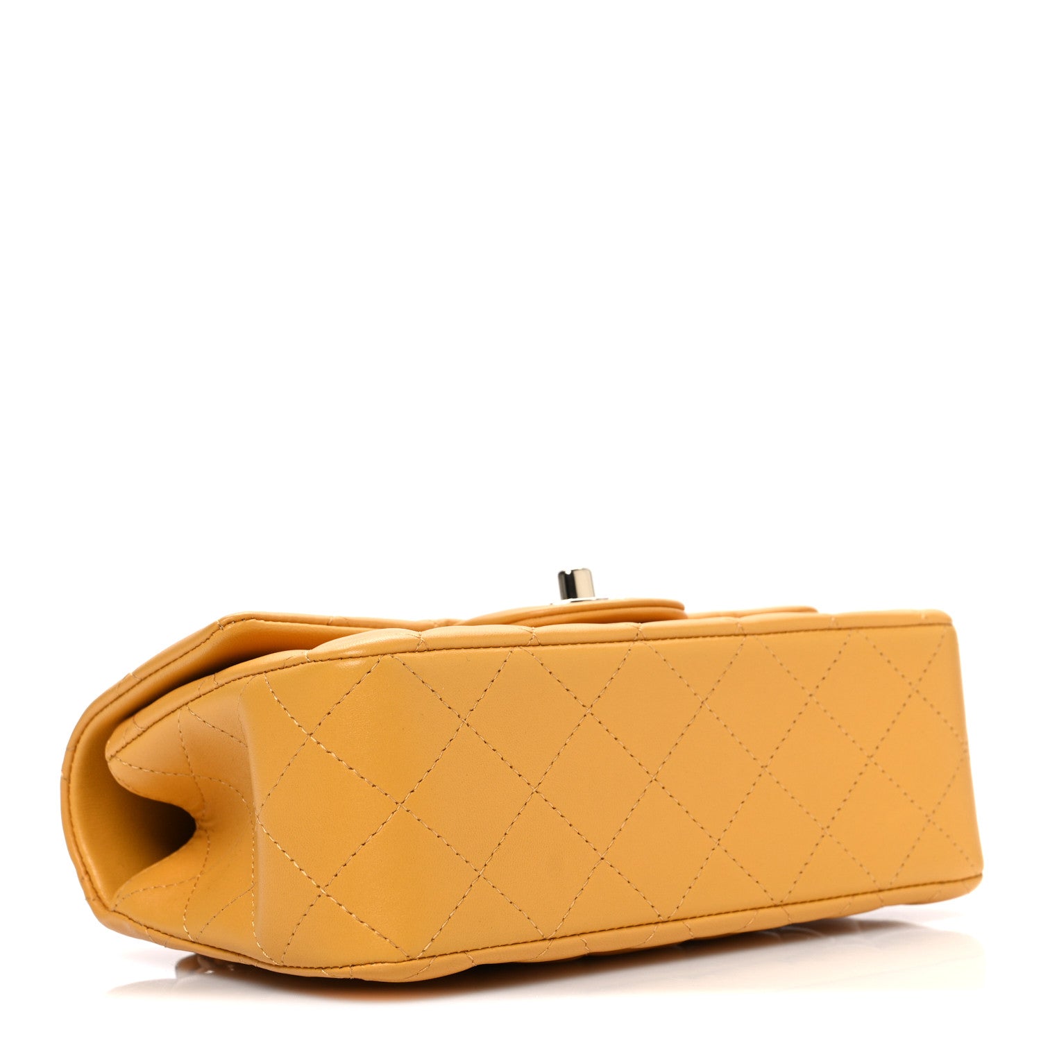 Chanel Lambskin Quilted Mini Top Handle Rectangular Flap Yellow 4 of 11