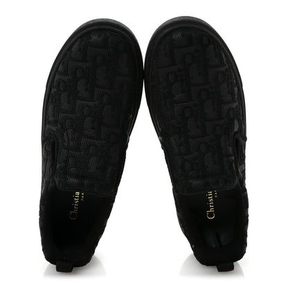 Christian Dior Shiny Technical Fabric Oblique Embroidered Womens Solar Slip On Sneakers 37.5 Black 2 of 9