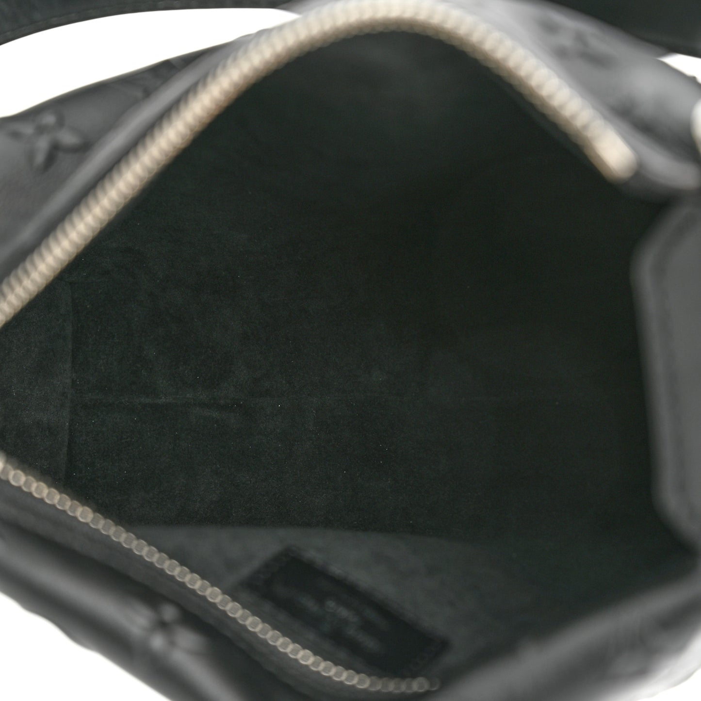Calfskin Debossed Monogram Side Trunk Black