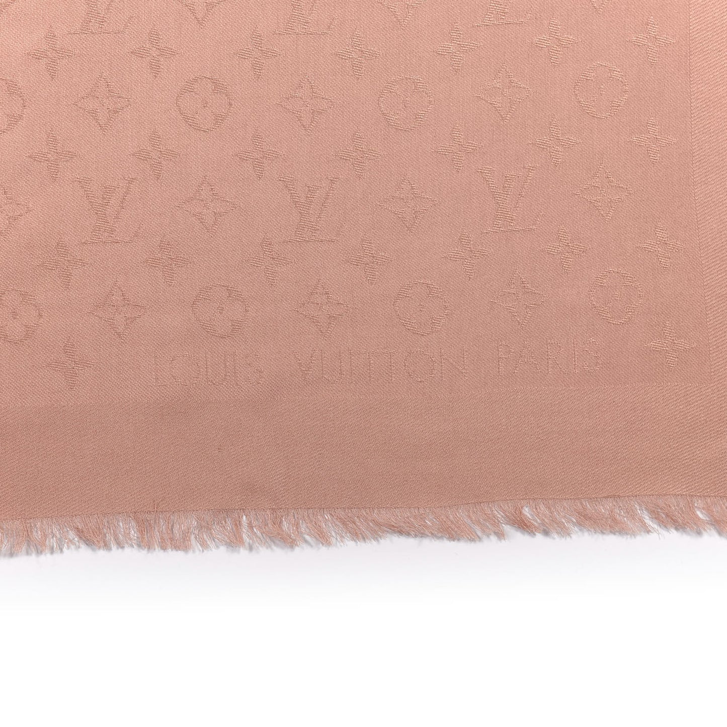 Silk Wool Monogram Shawl Rose